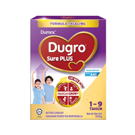 Dumex Dugro Sure Plus Formula Susu Khasiat Khas 1-9 tahun 600g