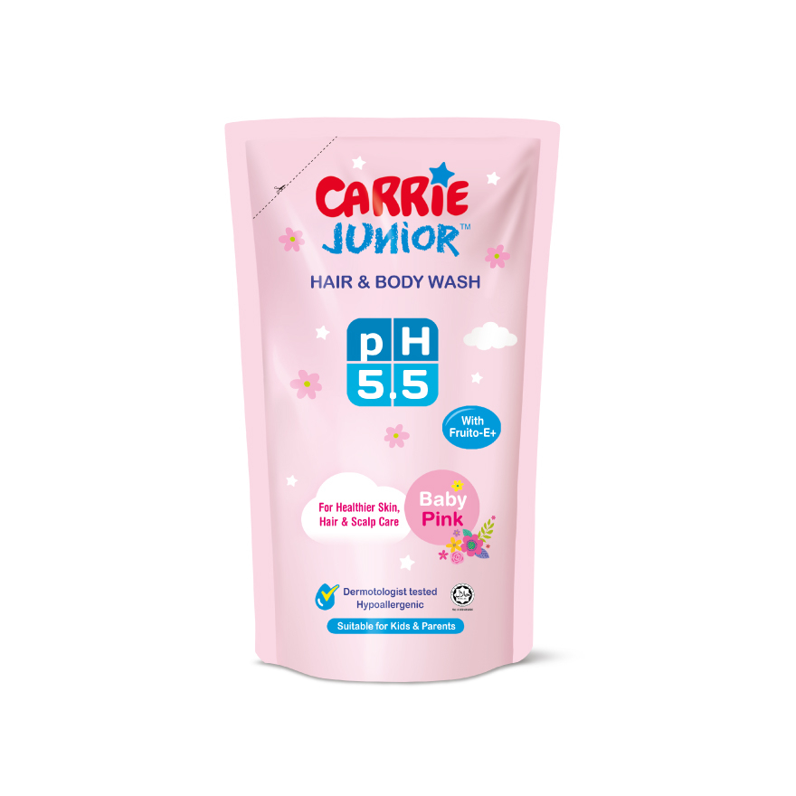 Carrie Junior pH5.5 Pek Isi Semula Pencuci Rambut &amp; Badan 475g