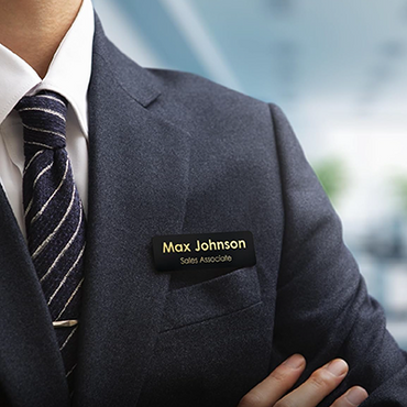 Black Acrylic Name Tag with Magnetic Back