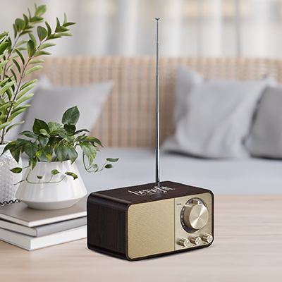Retro Wooden Bluetooth Speaker with FM Radio – 1800mAh