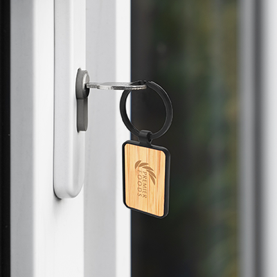 Bamboo Black Metal Key Holder