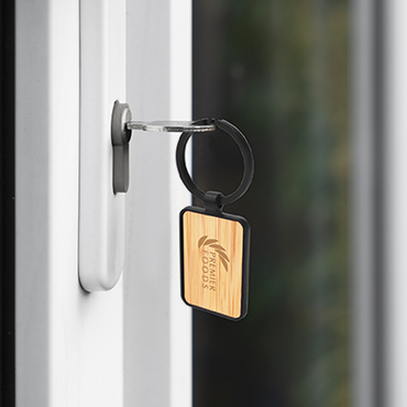 Bamboo Black Metal Key Holder