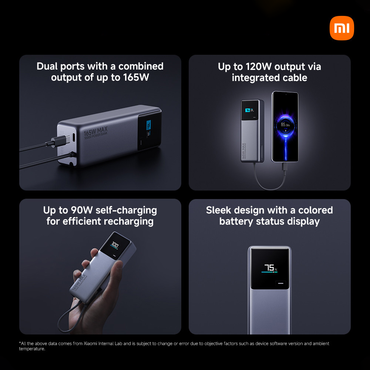 Xiaomi 165W Power Bank 10000 Integrated Cable