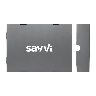 Grey Gift Box 2 Compartment with Shredded Paper- L Size