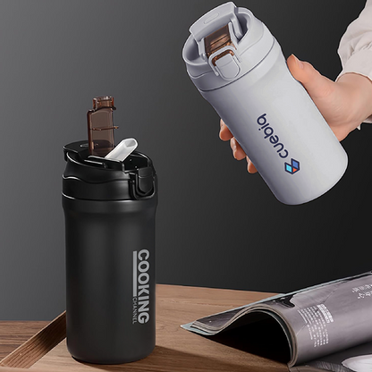 LINK Dual Lid 316 S.Steel Bottle with Straw - 600ml