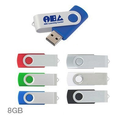 Metal Swivel Color Coated USB Flash Drive - 8GB