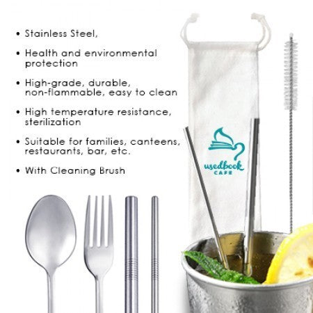 5-in-1 304 Stainless Steel Straw and Cutlery Set 02