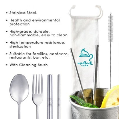 5-in-1 304 Stainless Steel Straw and Cutlery Set 02