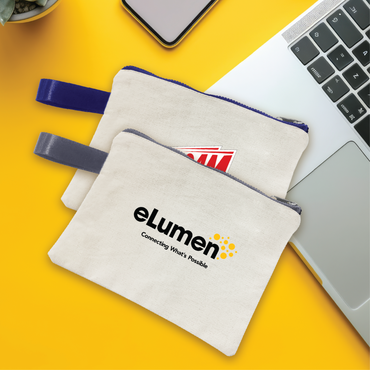 Canvas Zippered Pouch Travel Organizer with Handle - 8oz