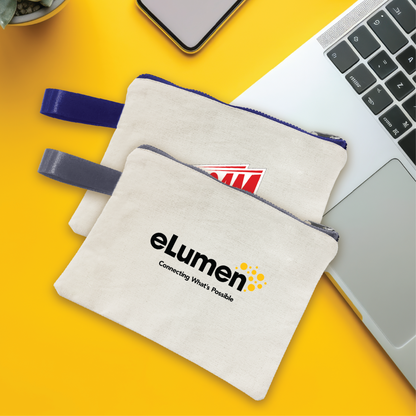 Canvas Zippered Pouch Travel Organizer with Handle - 8oz