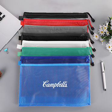 Frosted PVC Organizer with Net Divider – A4 Size