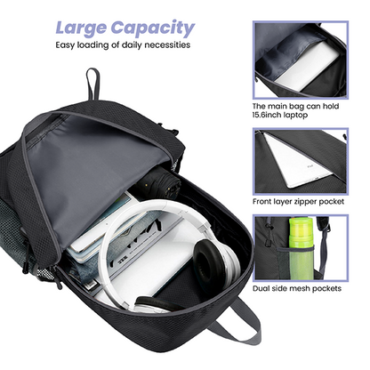 LIGHT Hiking Foldable Backpack with Pouch