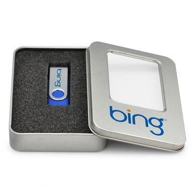 Half Window USB Metal Tin Box with White Sleeve