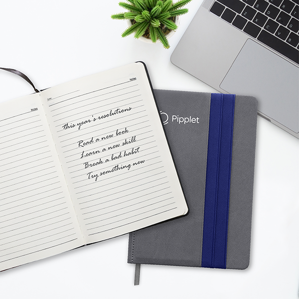 DOUBLE PU Hard Case A5 Notebook with Compartment