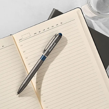 Color Tone Press Action Metal Ball Pen with Stylus