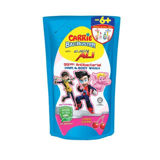 Pek Isi Semula Pencuci Rambut &amp; Badan Antibakteria Carrie Bacbuster 600g