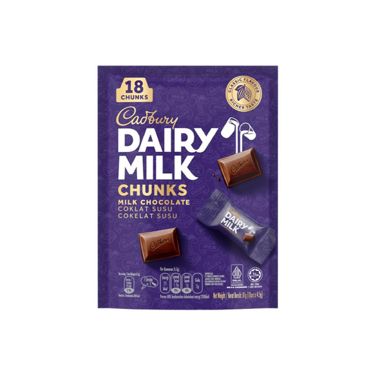 Beg Kongsi Coklat Ketulan Susu Cadbury Dairy 18s