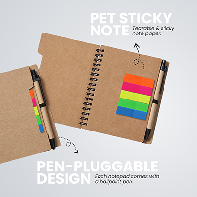 KRAFT Eco-Notebook with Pen
