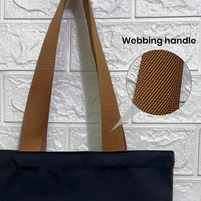 Colour Strip Black Canvas Bag – 10oz (340x310x100)