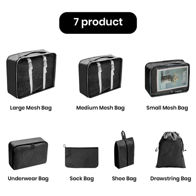 7-In-1 Polyester Travel Organizer Set