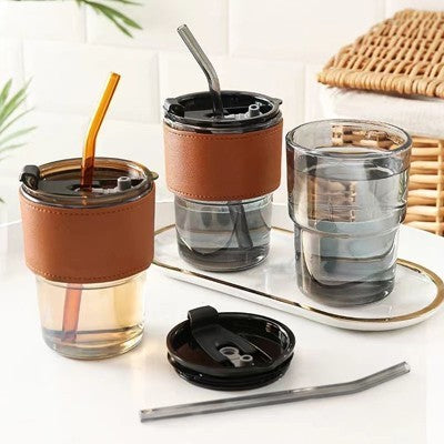 MONTE 2 Premium Color Glass Mug with PU Sleeve- 400ml