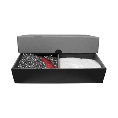 Grey Gift Box 3 Compartment with Shredded Paper- L Size