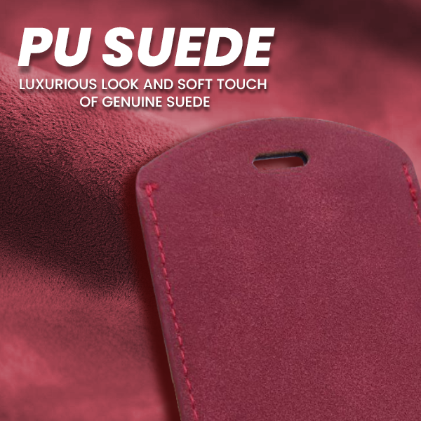 SUEDE PU ID Card Holder with Key Ring