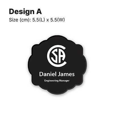 Black Acrylic Name Tag with Magnetic Back
