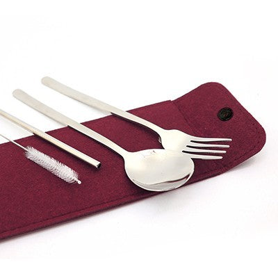 4-in-1 Cutlery Straw Felt Set