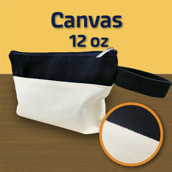 JIWA Canvas Zippered Pouch Travel Organizer - 12oz