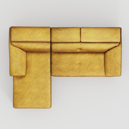 Paxton Modern L Shape Marble Velvet Sofa