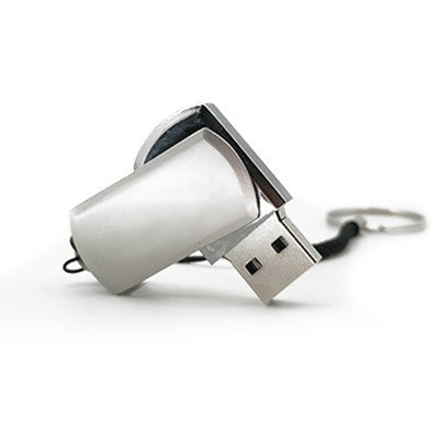 Mini Metal Swivel USB flash drive with HP Strap - 8GB