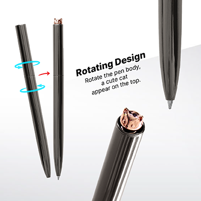 CUTECAT Twist Action Metal Ball Pen