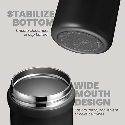 LINK Dual Lid 316 S.Steel Bottle with Straw - 600ml