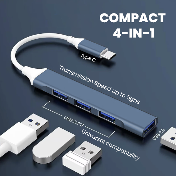 SWIFT 4-in-1 USB 3.0 Hub Type C