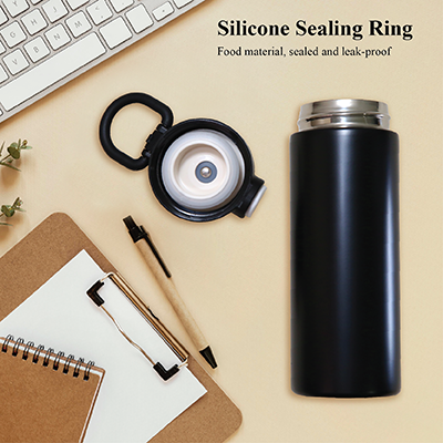 Smart LED Display Stainless Steel Thermos with Handle - 400ml