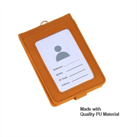 Smooth PU ID Holder Flip Open Wallet