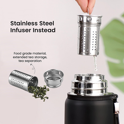 CUP Stainless Steel Vacuum Thermos Flask with Handle - 600ml