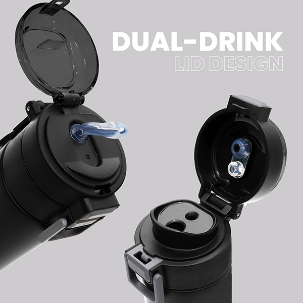 DUCK Dual Lid 316 S.Steel Bottle with Straw - 520ml