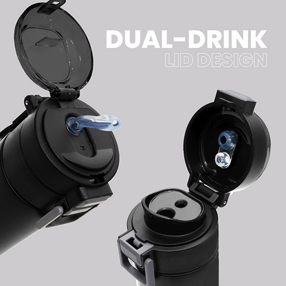 DUCK Dual Lid 316 S.Steel Bottle with Straw - 520ml