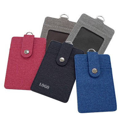 Korea Fabric ID Holder with Snap Closure