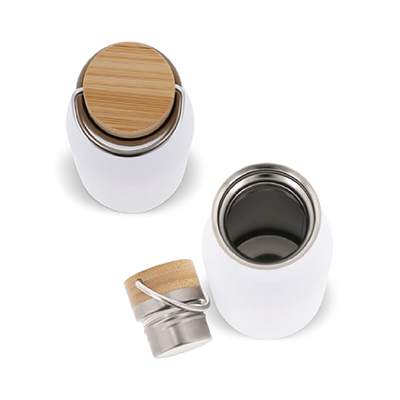 OPPA Double Wall S.Steel with Bamboo Cap Handle - 450ml
