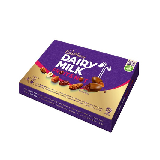 Cadbury Dairy Milk Chocolate Panned Box - Buah &amp; Kacang 200g