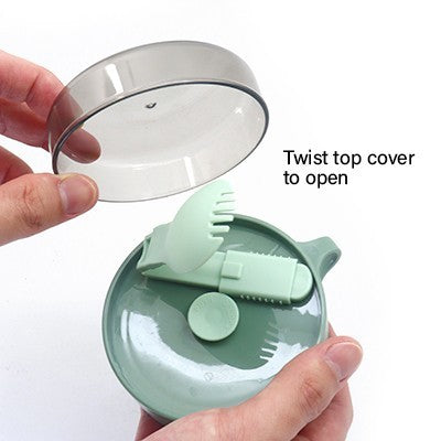 Casual PP Soup Cup With Foldable Spoon - 500ml