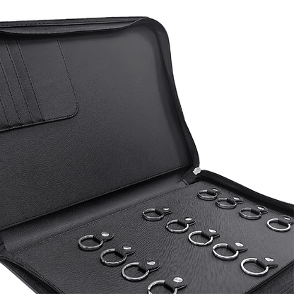 Zippered 15 Key Leather Organizer with Cards Holder