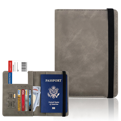 RFID Leather Travel Passport with Cards Holder