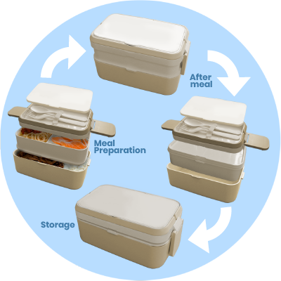 ECO Bamboo 2 Tier Lunch Box - 1200ml