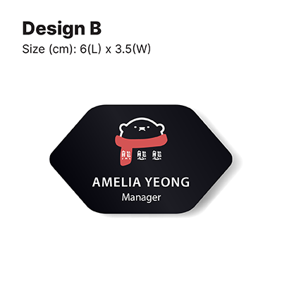 Black Acrylic Name Tag with Magnetic Back