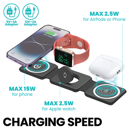 Magfold 3 in 1 Magnetic Wireless Charger