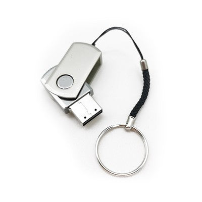 Mini Metal Swivel USB flash drive with HP Strap - 8GB